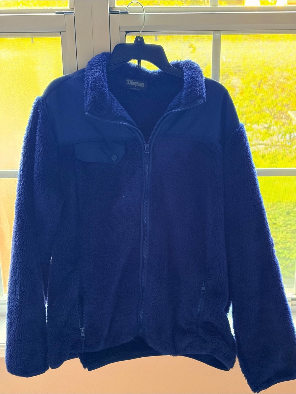 Women's Plush Teddy Jacket - Deep Navy